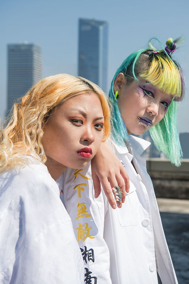 KEYI STUDIO captured Xin and Fat  - two individuals presenting their alternative fashion style strongly connected to underground club culture