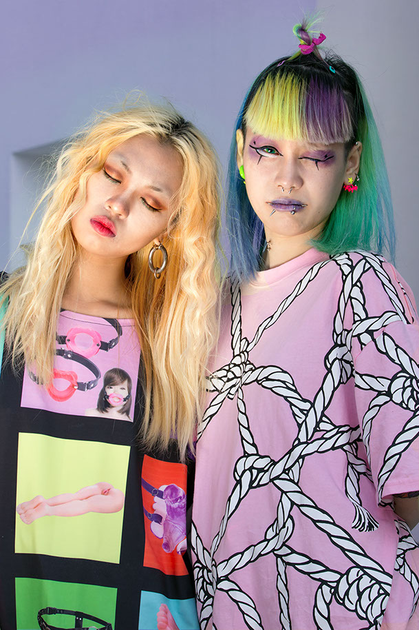 KEYI STUDIO captured Xin and Fat  - two individuals presenting their alternative fashion style strongly connected to underground club culture